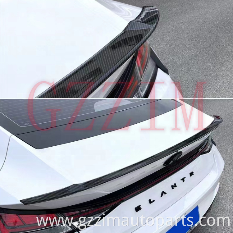 Exterior Accessories ABS Carbon Fiber Rear Trunk Boot Wing Spoiler For Elantra 2021-2022